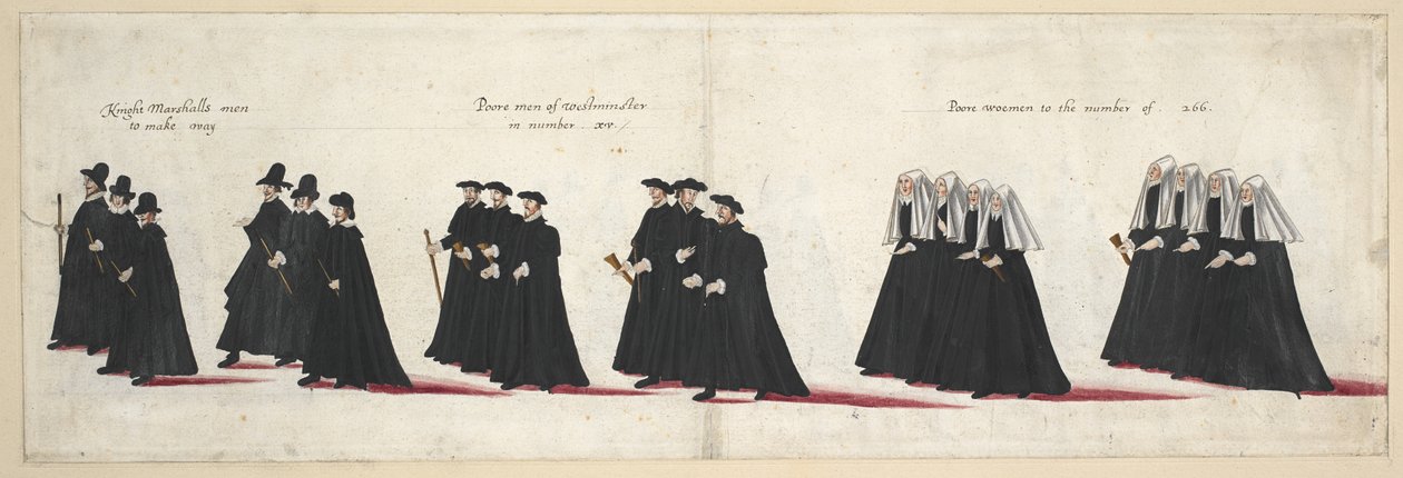 Der Trauerzug von Königin Elisabeth I. zur Westminster Abbey, 28. April 1603 von English School