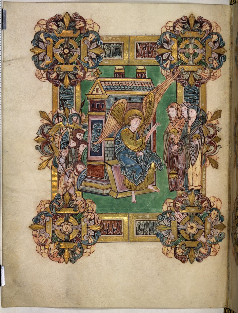 Die drei Marien am Grab, aus dem Benedictional von St. Æthelwold von English School