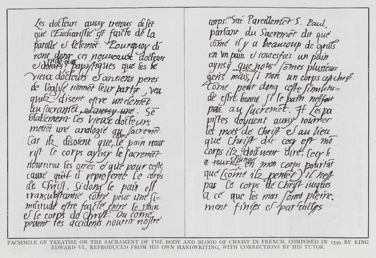 Abhandlung über das Sakrament des Leibes und Blutes Christi von Edward VI von English School
