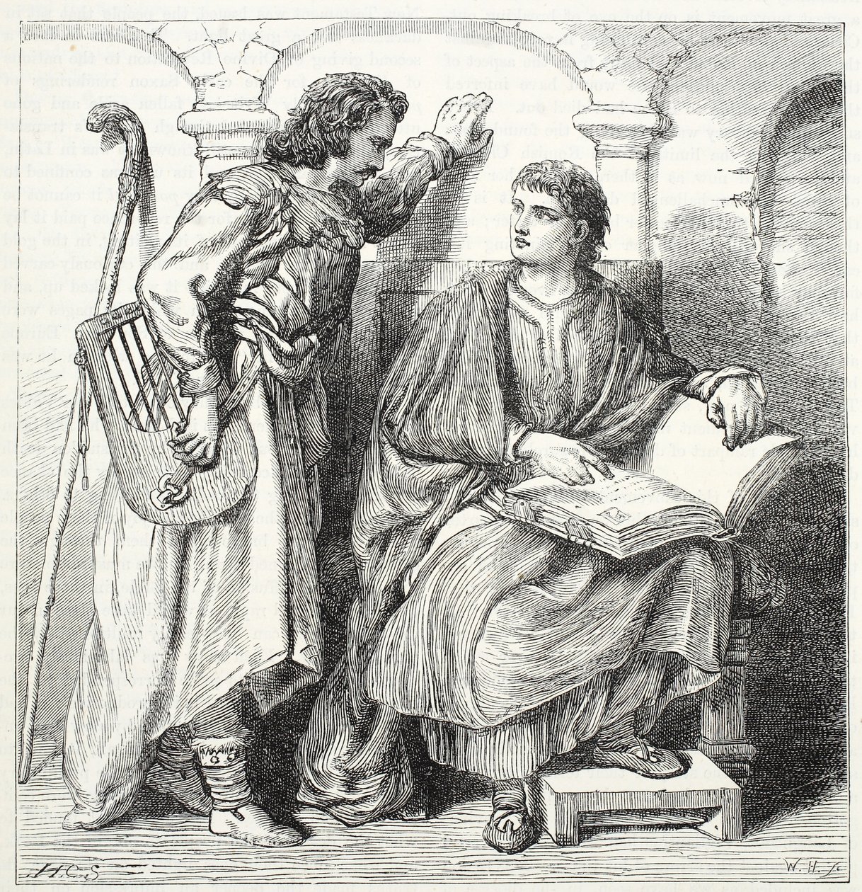 Troubadour und Barbe, Illustration aus Die Geschichte des Protestantismus von James Aitken Wylie, veröffentlicht 1878 von English School