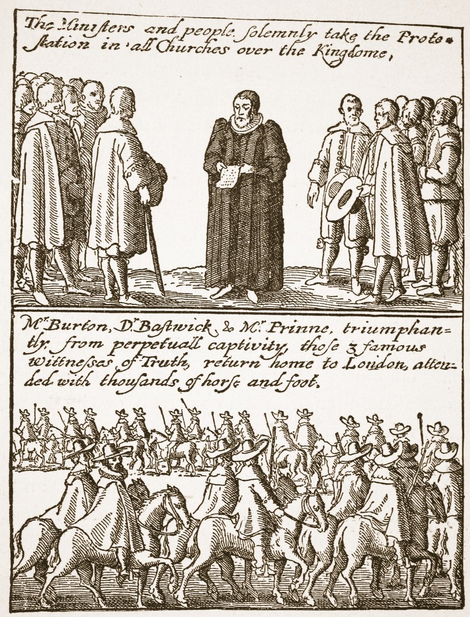 Wahre Informationen über den Anfang und die Ursache all unserer Probleme: wie sie ausgebrütet und wie verhindert wurden, aus einem puritanischen Pamphlet, 1648, Illustration aus Die Kirche von England: Eine Geschichte für das Volk von H.D.M. Spence-Jones,  von English School