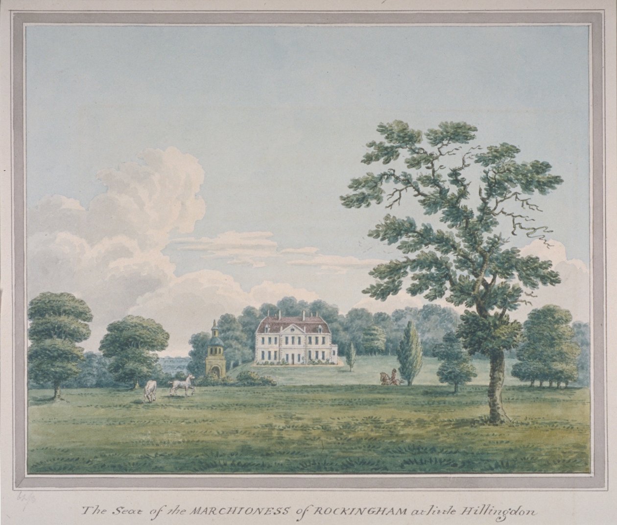 Ansicht von Hillingdon House, ca. 1820 (Aquarell auf Papier) von English School