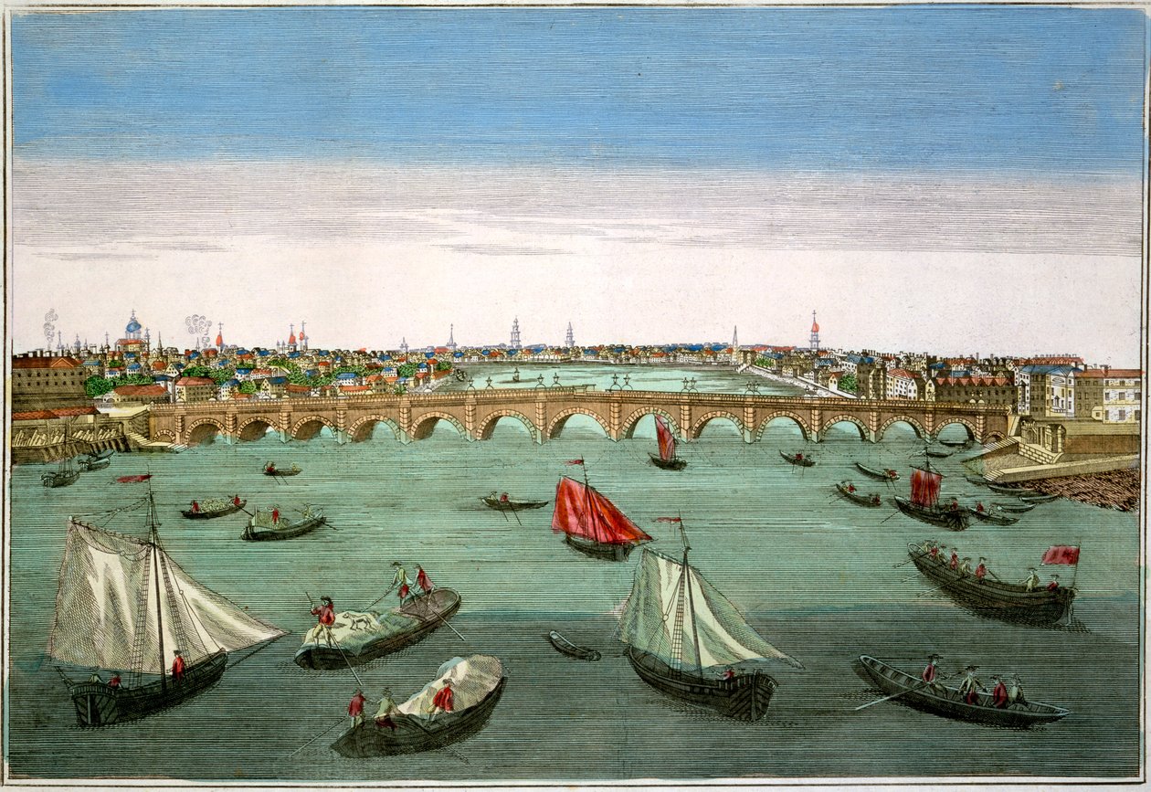 Westminster Bridge, London, frühes bis mittleres 18. Jahrhundert von English School