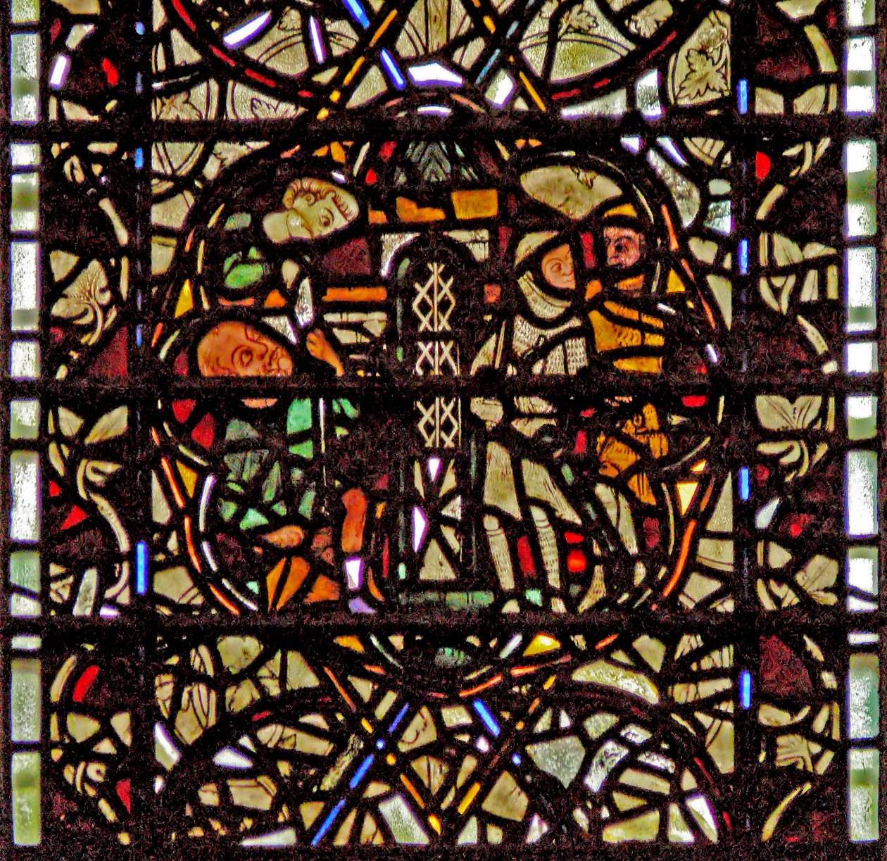 Fenster w60 mit dem hl. Paulus, der in einem Korb herabgelassen wird von English School