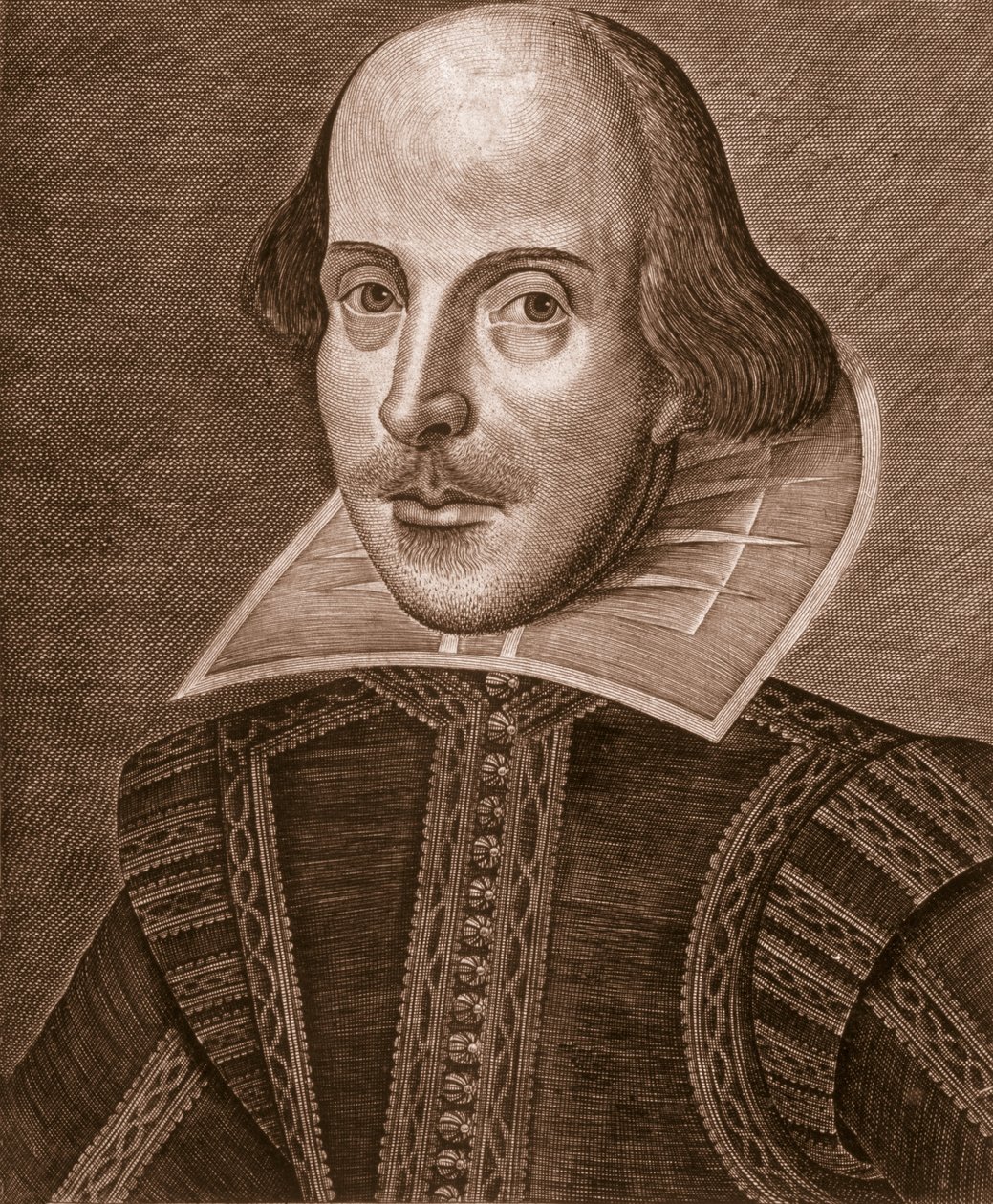 Porträt von William Shakespeare, gestochen von Martin Droeshout, 1623 von English School English School