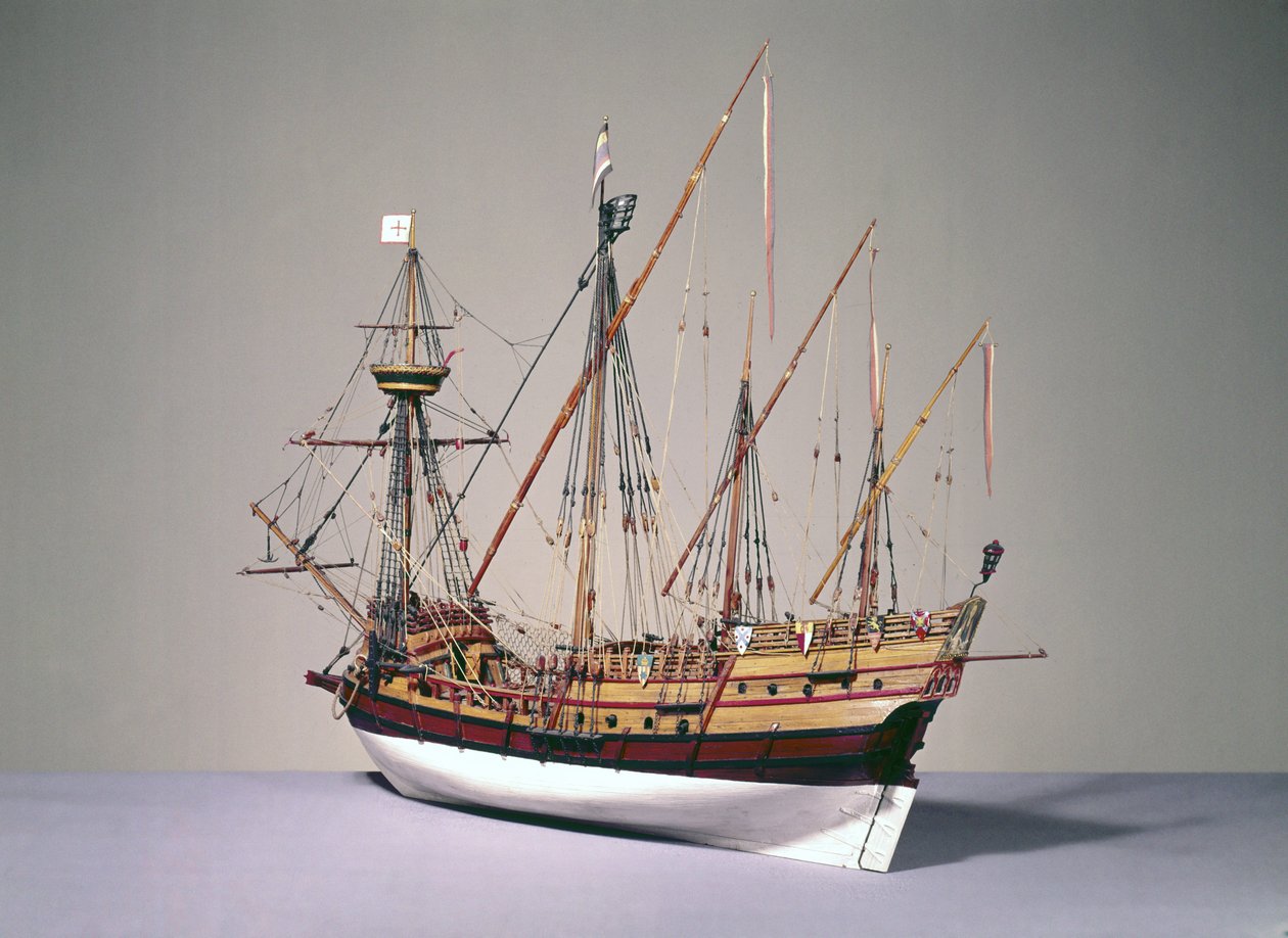 Modell einer portugiesischen Karavelle, ca. 1535 von English School English School