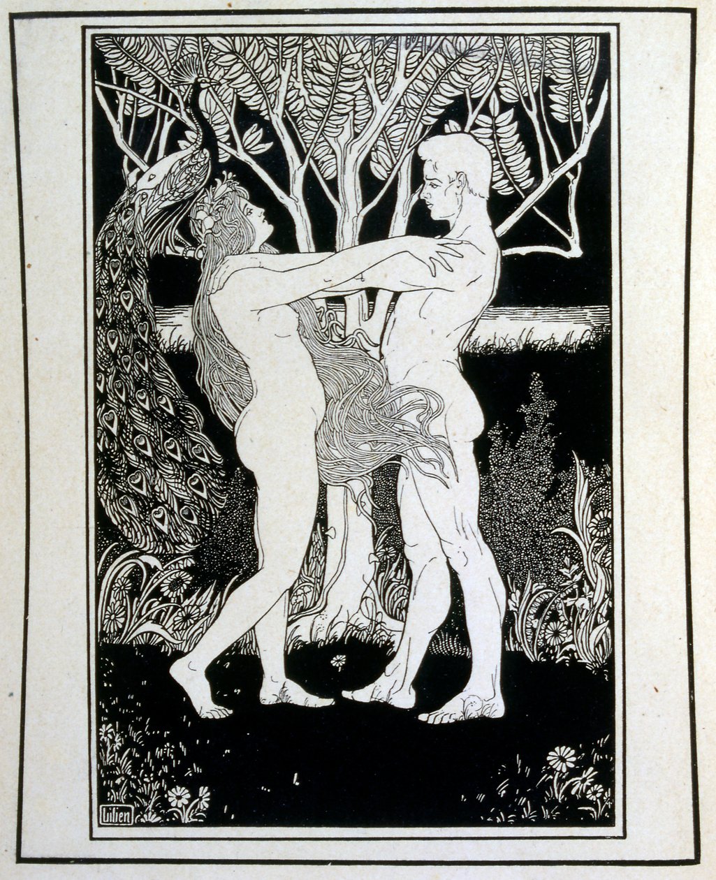 Adam und Eva (Unschuld), aus dem Buch Juda illustriert von Ephraim Moses Lilien (1874-1925) von Ephraim Moses Lilien