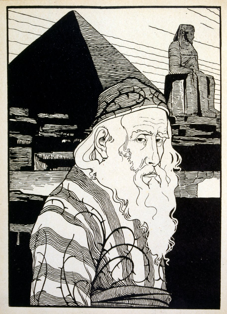 Ostern, aus dem Buch Juda illustriert von Ephraim Moses Lilien (1874-1925). Lilien gilt als Vater der zionistischen Ikonographie, geschaffen im Jugendstil. Er illustrierte 