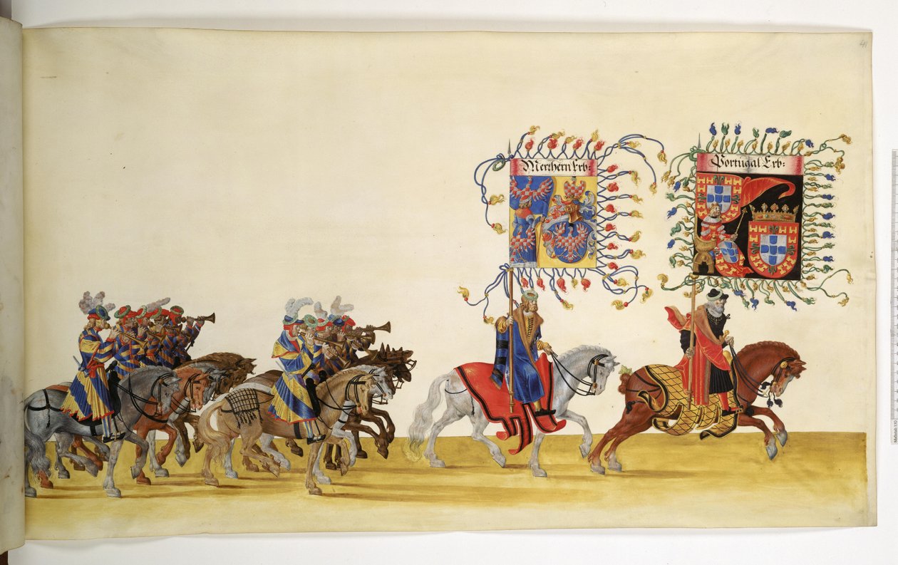 Ganzseitig: Detail aus dem Triumphzug, ca. 1550-1600 von Erich Lessing