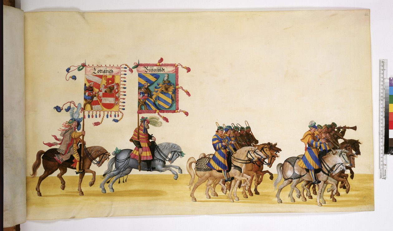 Vollseite: Detail aus dem Triumphzug, um 1550-1600 von Erich Lessing