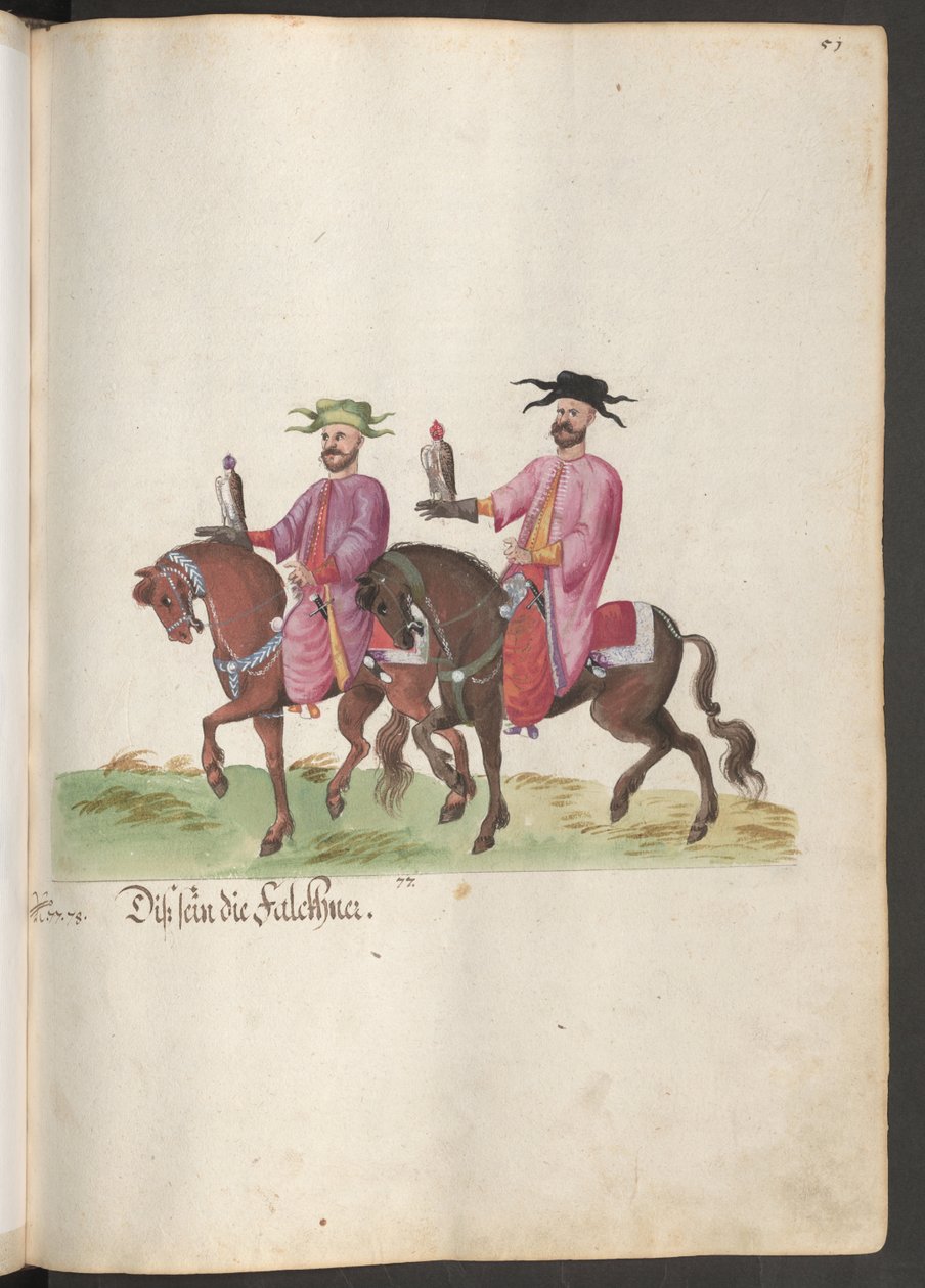 Der Hof eines Paschas: zwei Falkner zu Pferd von Erich Lessing