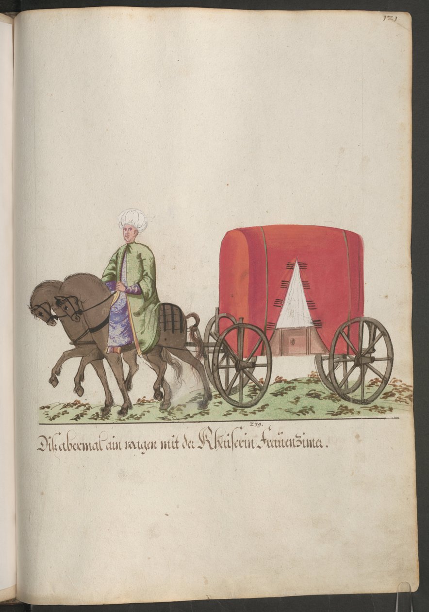 Der Serail der Sultana, Kutsche für Hofdamen; Zweispänner mit Reiter von Erich Lessing