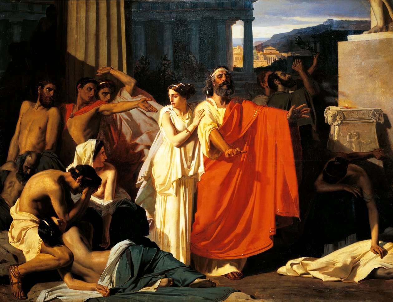 Ödipus und Antigone während der Pest in Theben, von Eugene-Ernest Hillemacher von Ernest Hillemacher