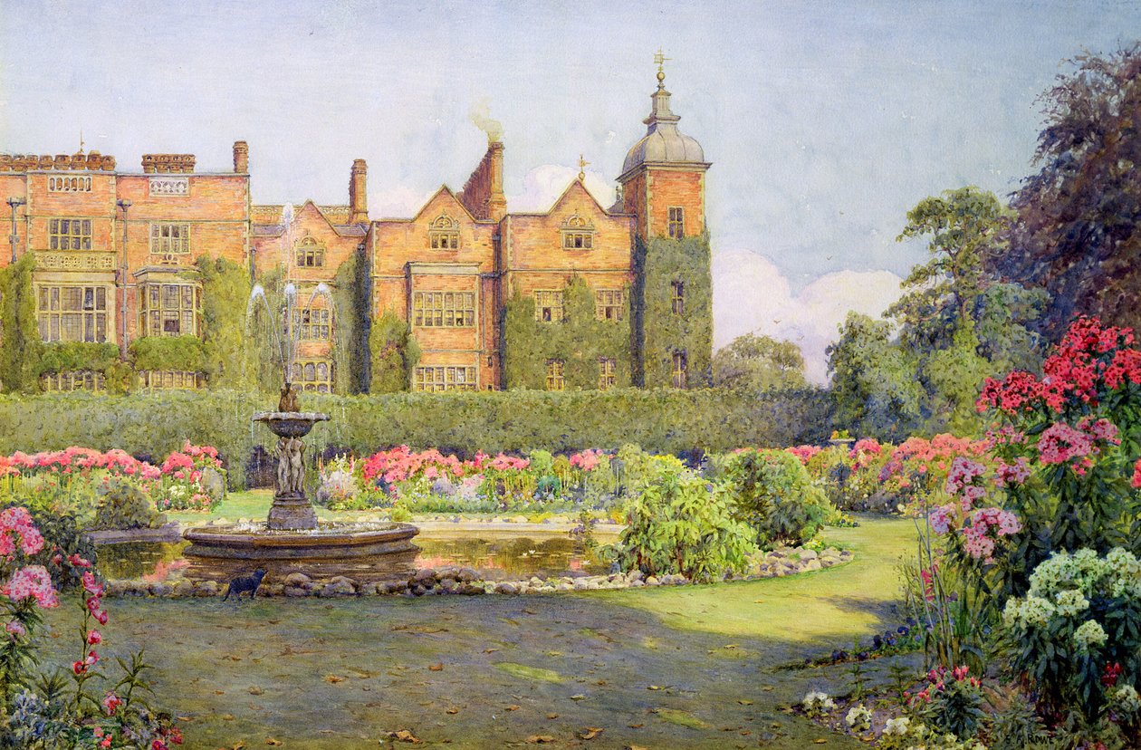 Westfront und Gärten von Hatfield House, Herts von Ernest Arthur Rowe