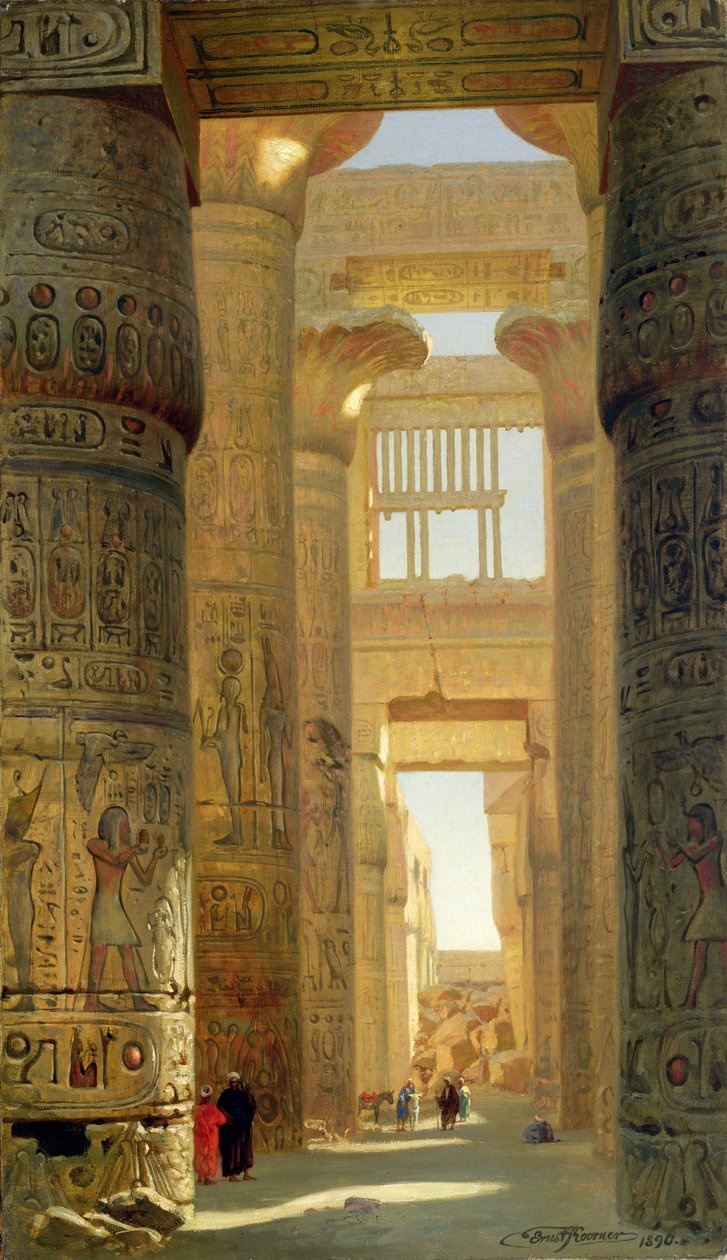 Der Tempel von Karnak, Die Große Hypostylhalle, 1890 von Ernest Carl Eugen Koerner