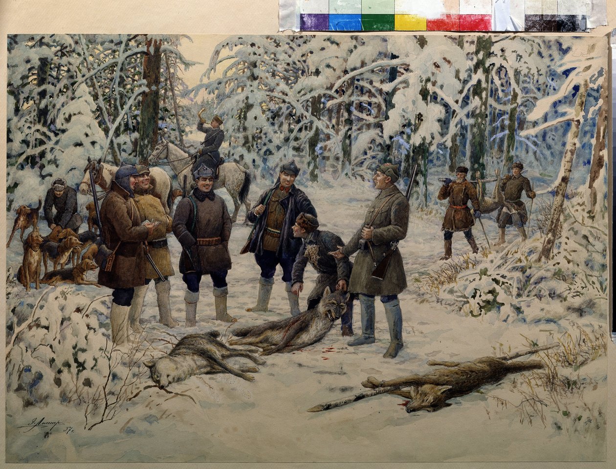 Nach einer erfolgreichen Jagd von Ernest Ernestovich Lissner