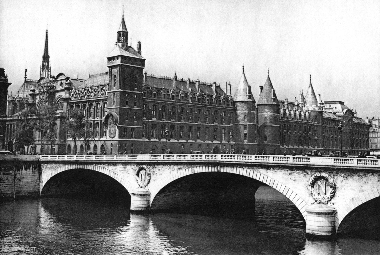 Blick auf die Justizpaläste und die Pont Neuf von der Seine aus, Paris, 1931 von Ernest Flammarion