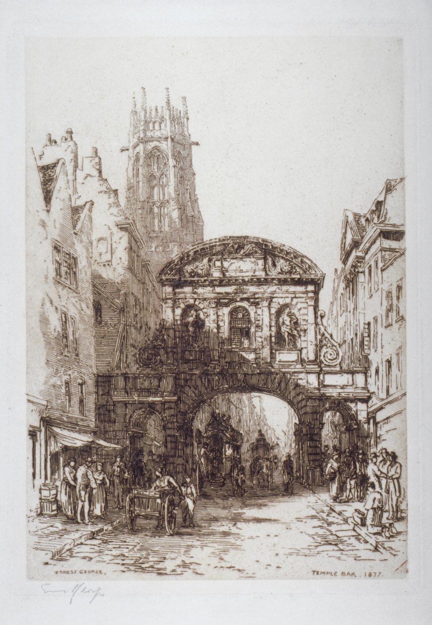 Temple Bar, London, 1877 von Ernest George
