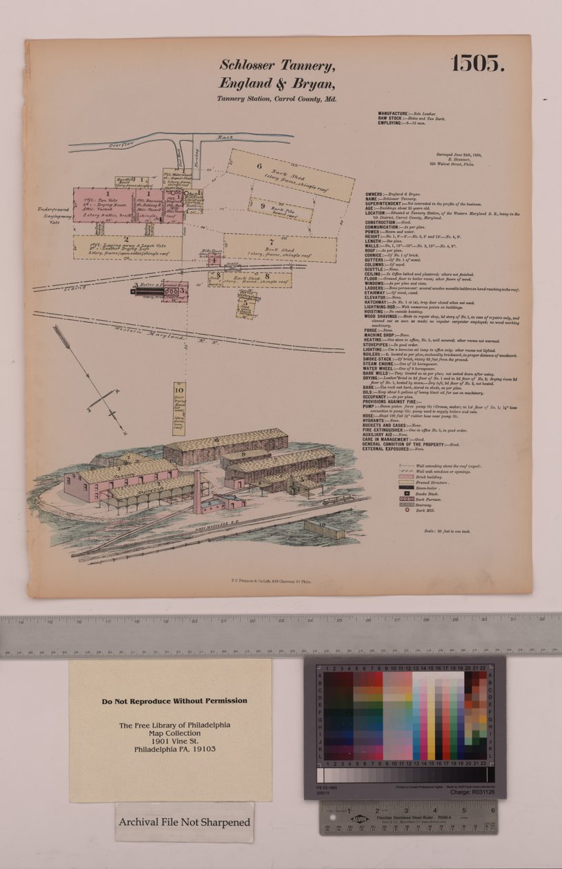 Schlosser-Gerberei, England und Bryan-Gerbereistation, Maryland, Hexamer General Surveys, 1880 von Ernest Hexamer