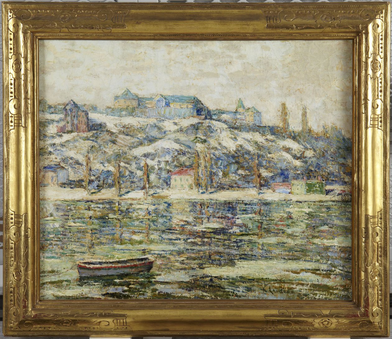Harlem River im Schnee von Ernest Lawson