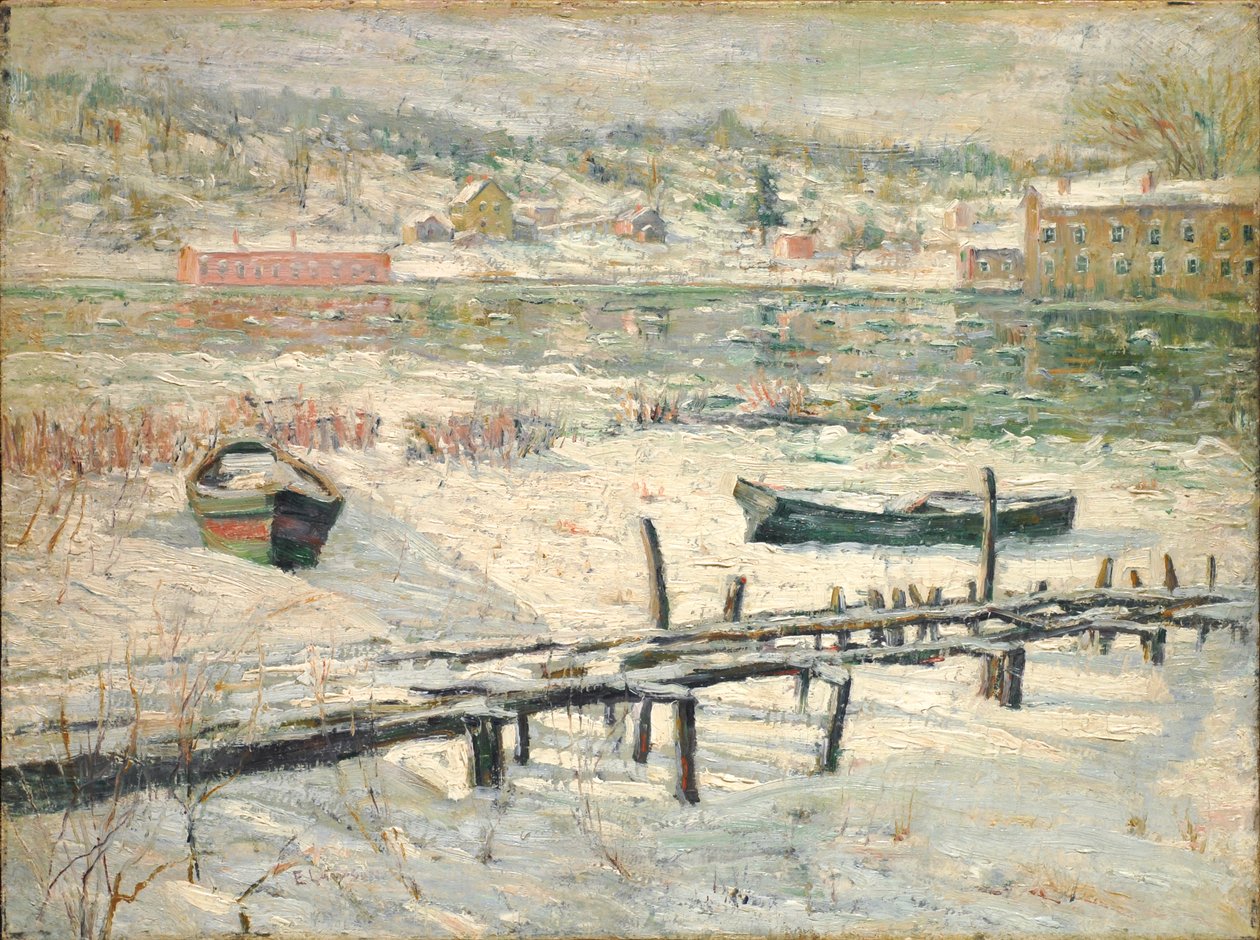 Harlem River im Winter, ca. 1907 von Ernest Lawson