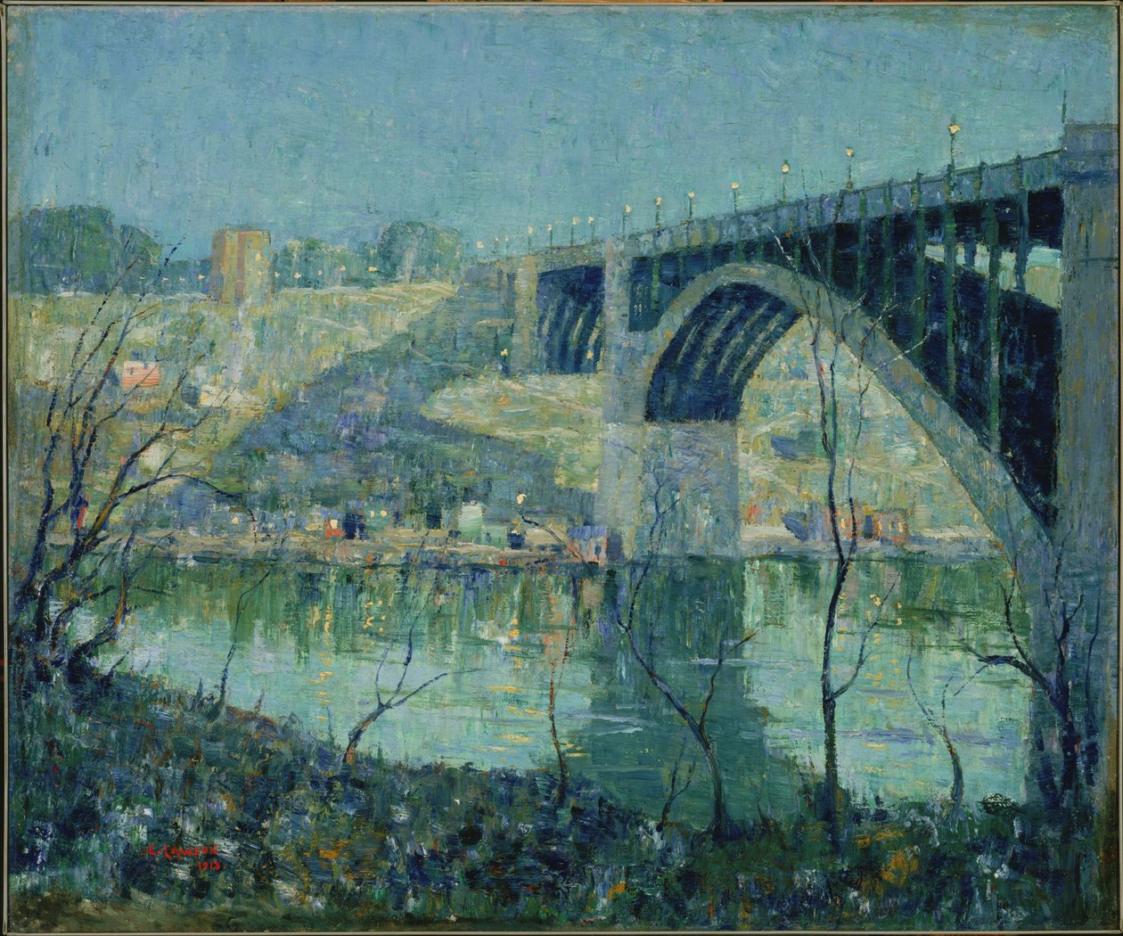Frühlingsnacht, Harlem River von Ernest Lawson