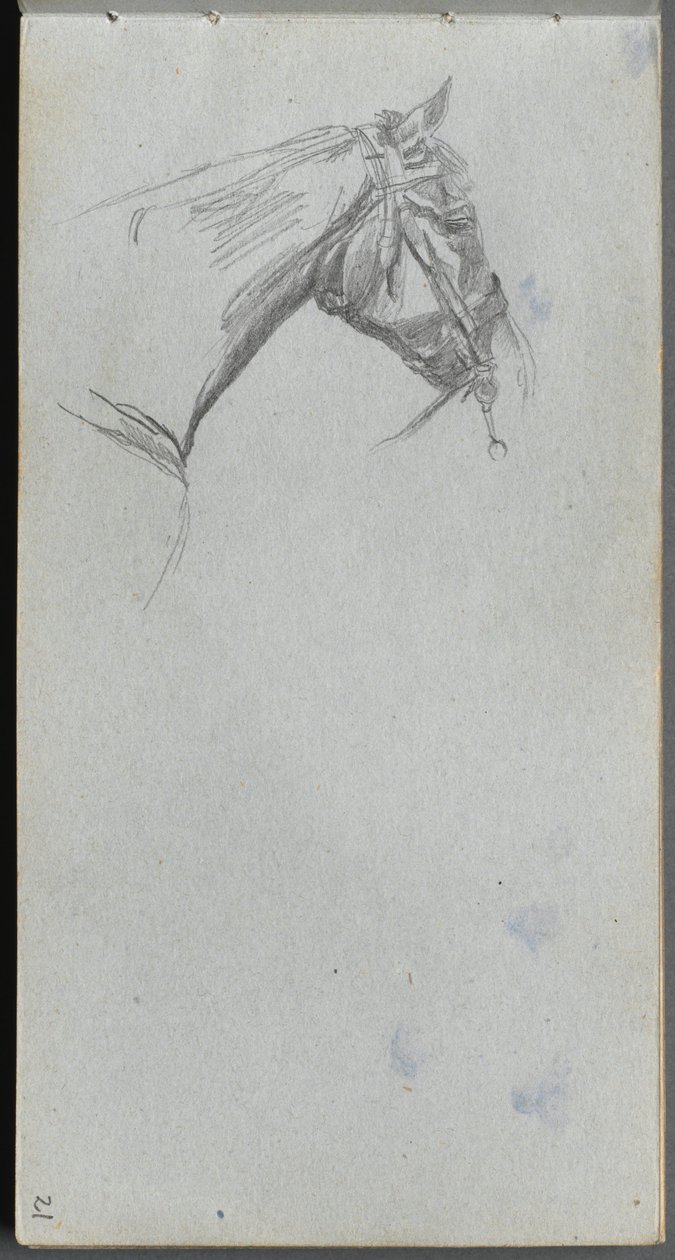 Skizzenbuch, Seite 21: Studie eines Pferdes von Ernest Meissonier