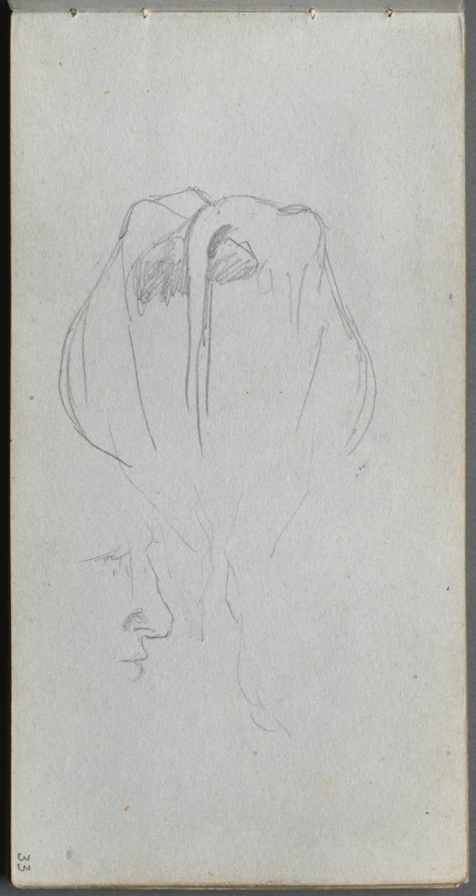 Skizzenbuch, Seite 33: Studie einer Kuh von hinten und Profilstudie von Jean Louis Ernest Meissonier