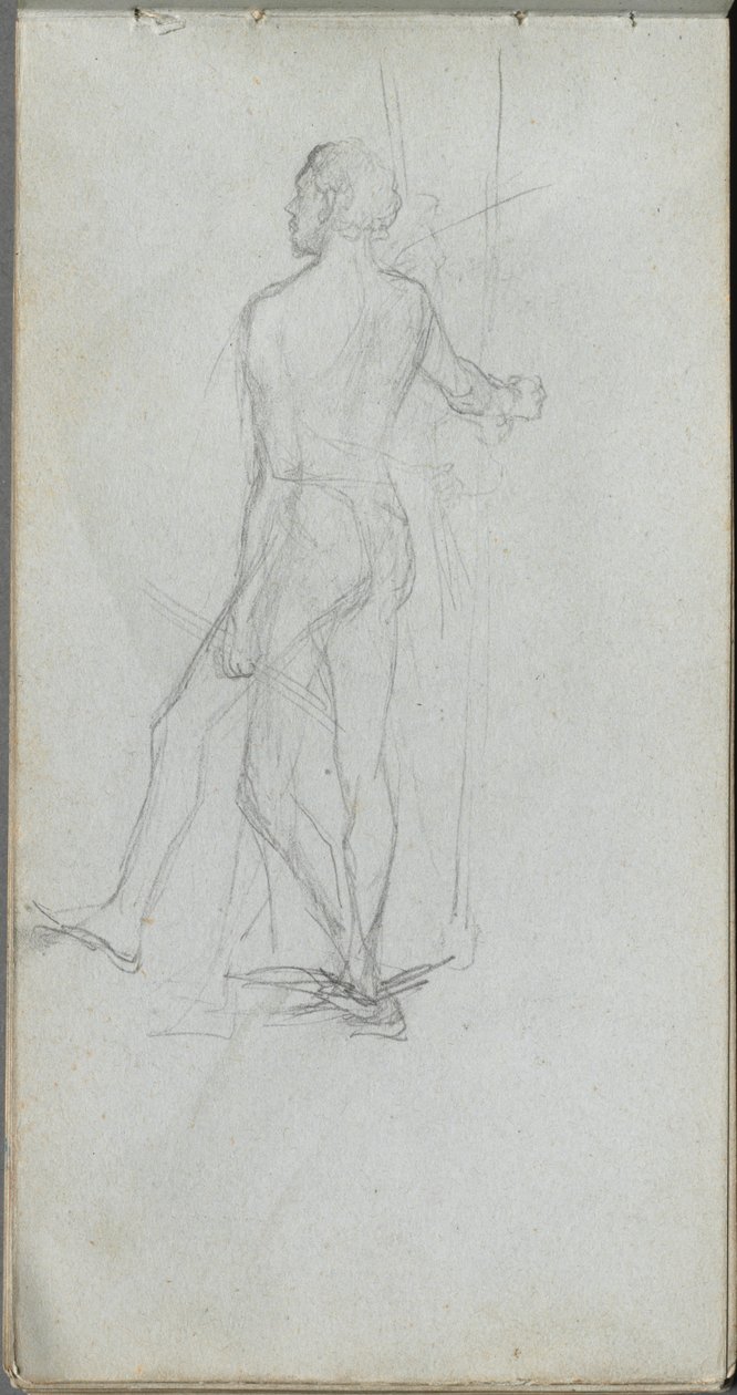 Skizzenbuch, Seite 60: Nackte männliche Studie von Jean Louis Ernest Meissonier