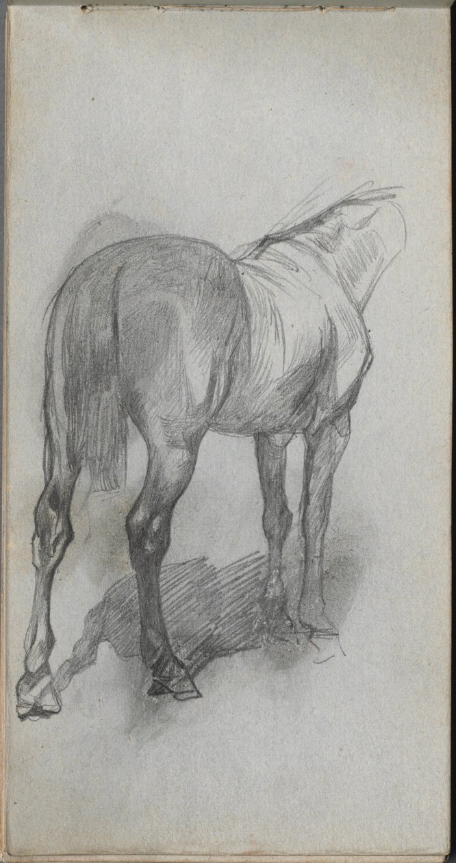 Skizzenbuch, Seite 76: Studie eines Pferdes von Ernest Meissonier