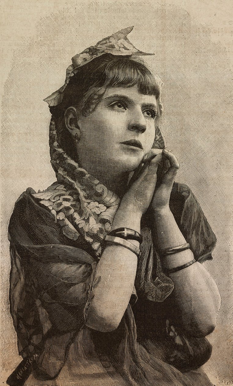 Mädchen, Gravur von Ernesto Mancastroppa nach einem Foto von L. Guidi, aus L