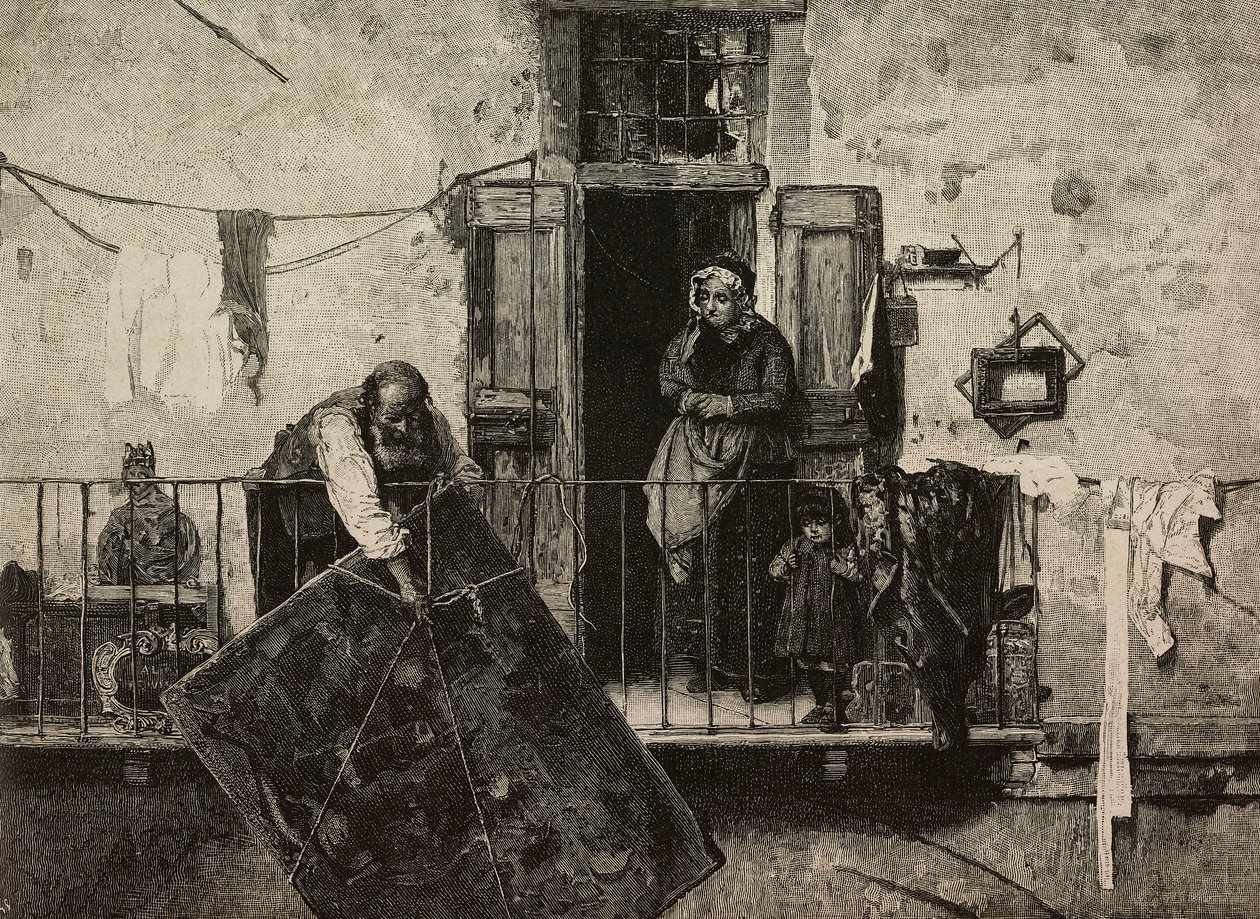 Sankt Michael, Ausstellung der Schönen Künste in Venedig, Italien, Gravur von Ernesto Mancastroppa nach einem Gemälde von Gerolamo Induno, aus L
