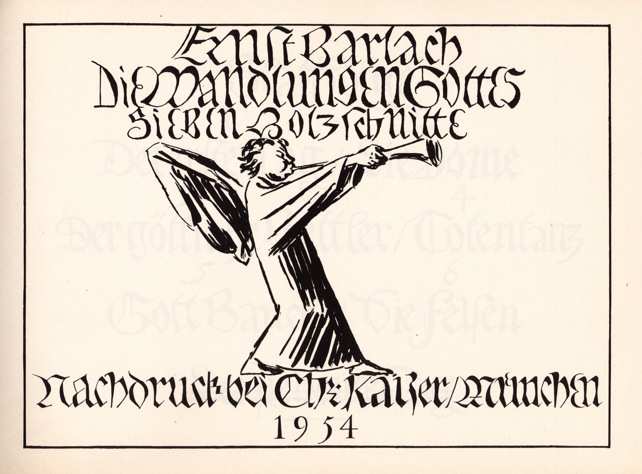 Die Wandlungen Gottes - Titelseite von Ernst Barlach