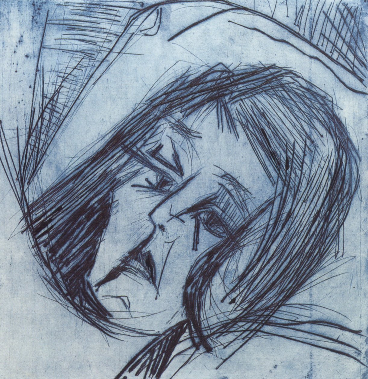 Liegender Mädchenkopf von Ernst Ludwig Kirchner