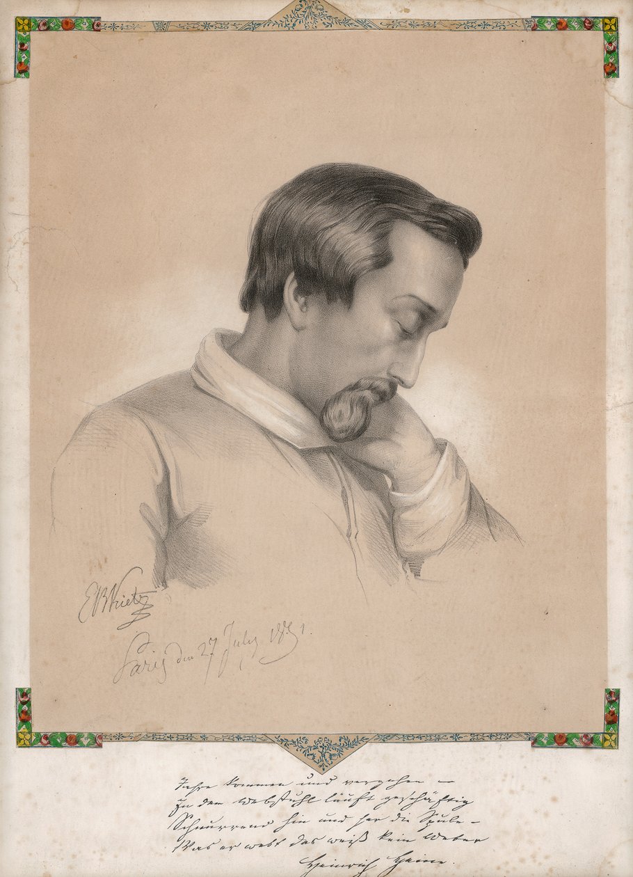 Porträt von Heinrich Heine von Ernst Benedikt Kietz