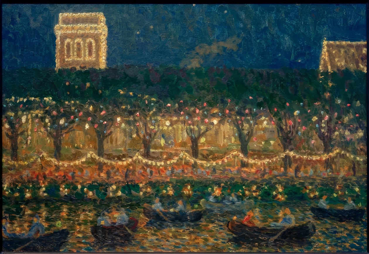 Abend am Uhlenhorster Fährhaus von Ernst Eitner