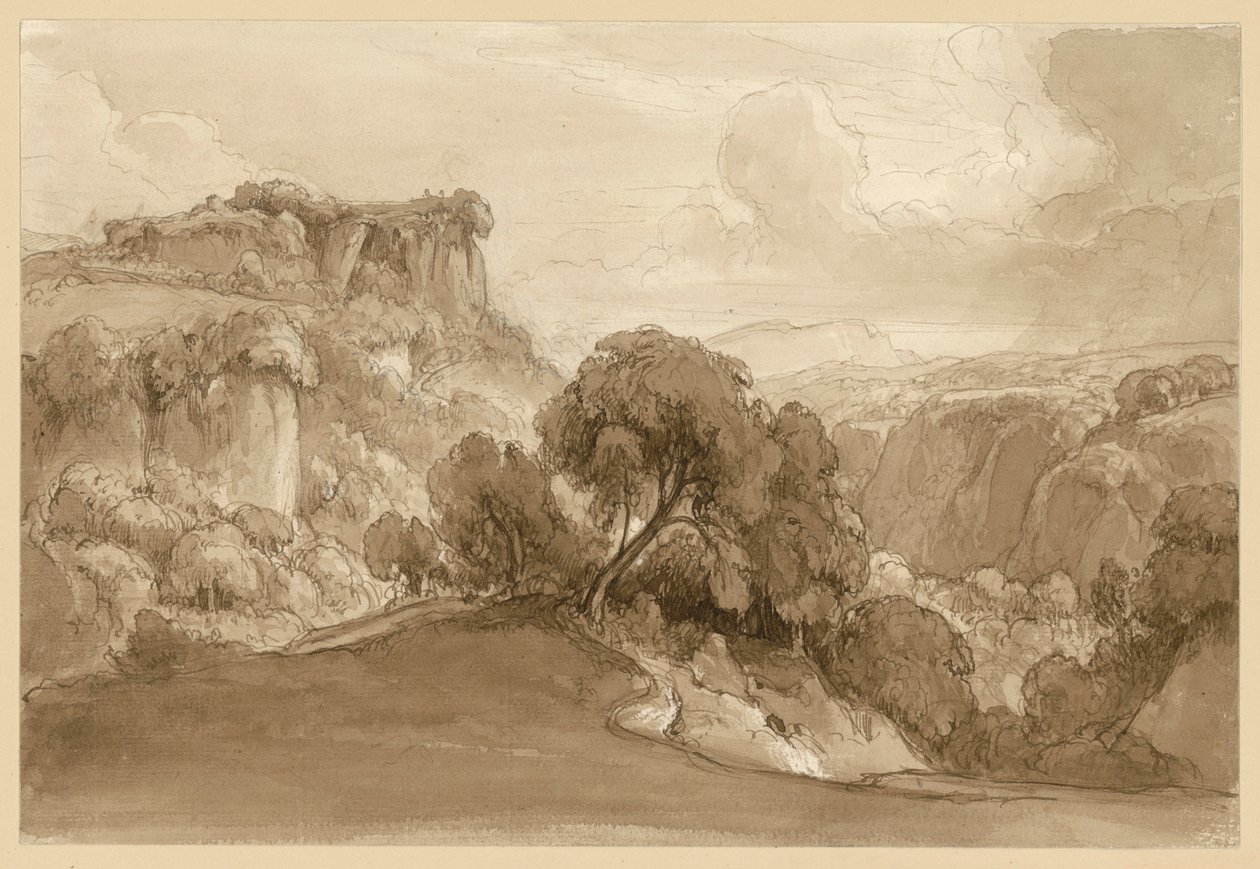 Bewaldete italienische Gebirgslandschaft von Ernst Fries