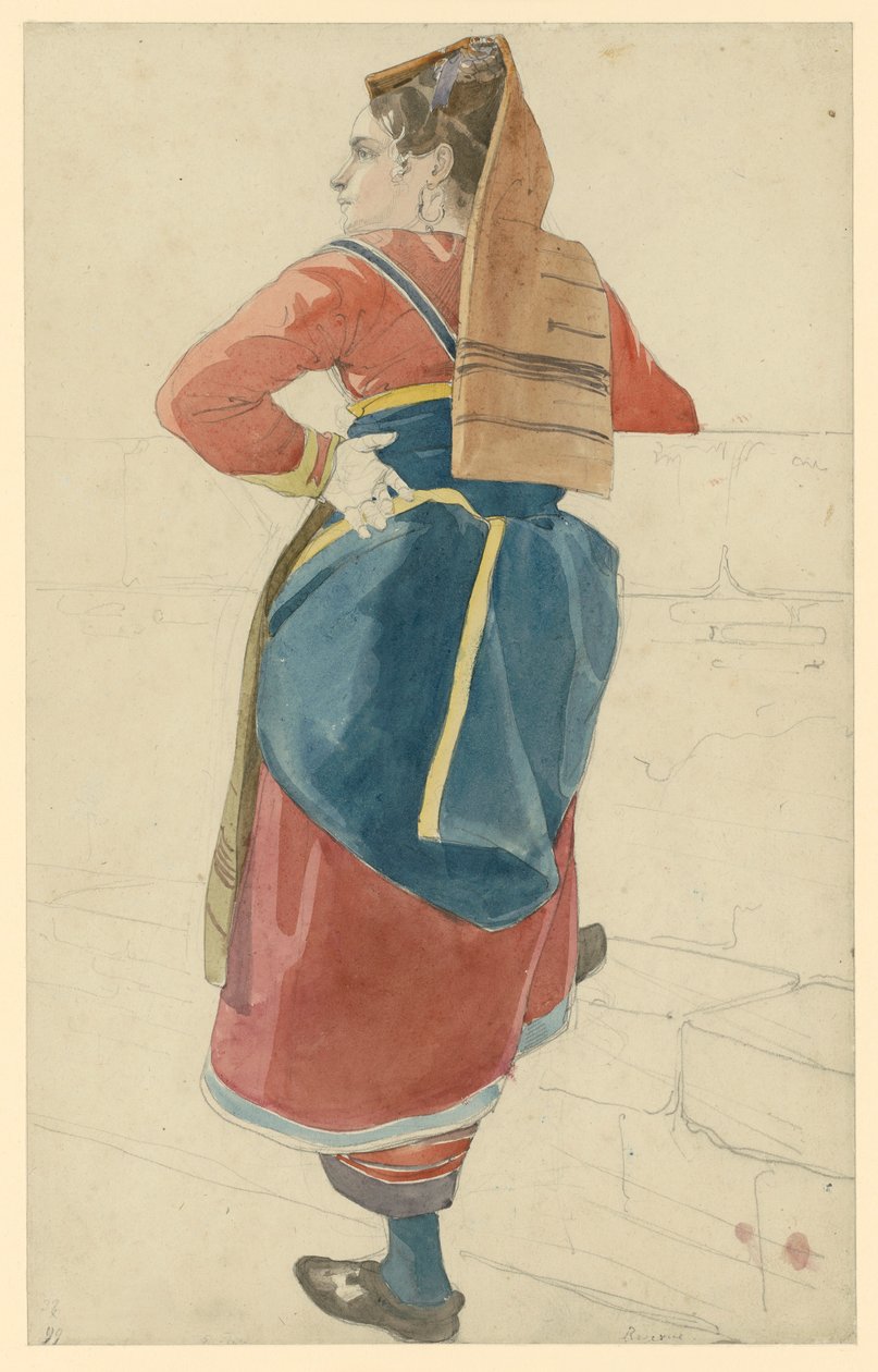 Italienerin. Rückenfigur von Ernst Fries