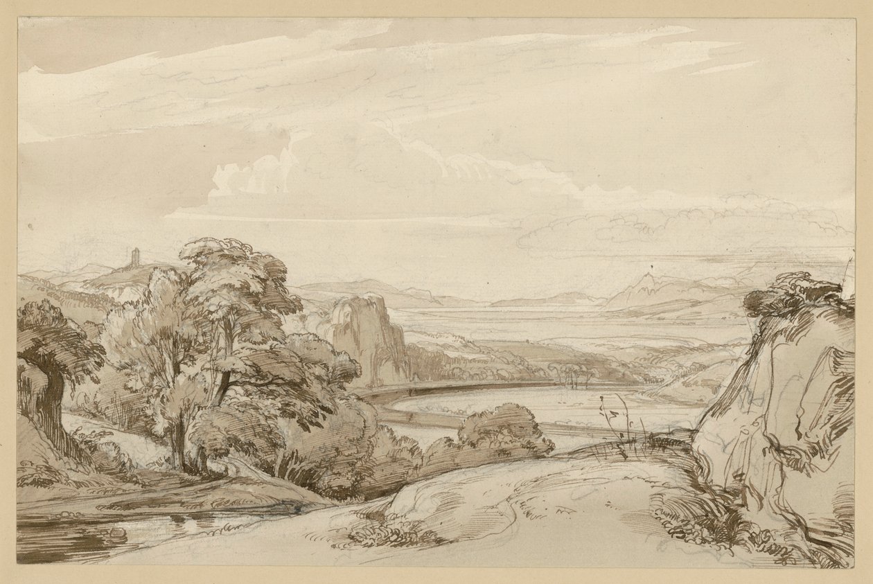Landschaft am Nemisee bei Ganzano von Ernst Fries