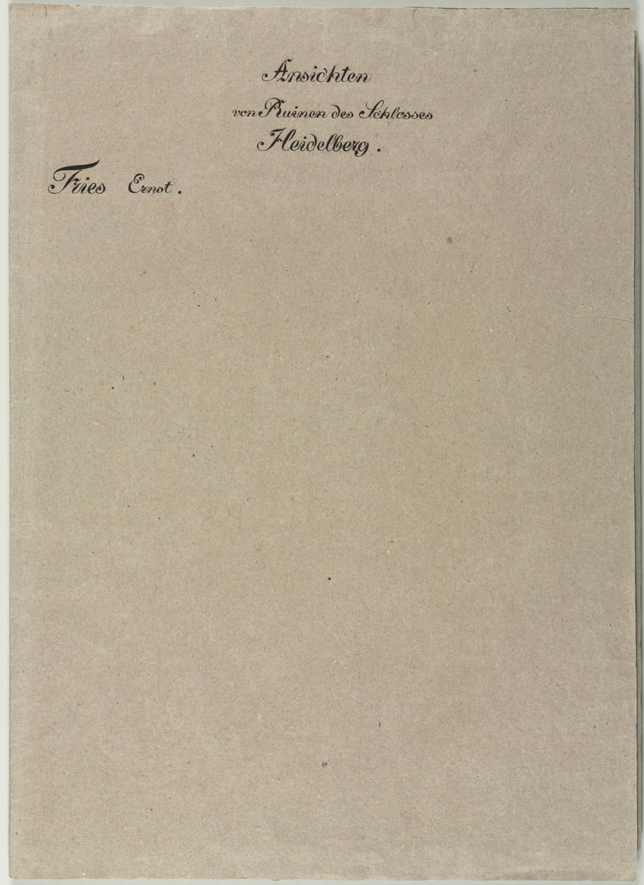 Sechs Ansichten des Heidelberger Schlosses: Umschlag, 1820 von Ernst Fries