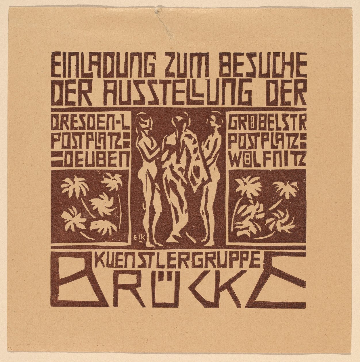 Einladung...Ausstellung der Künstlergruppe Brücke, 1906 von Ernst Ludwig Kirchner