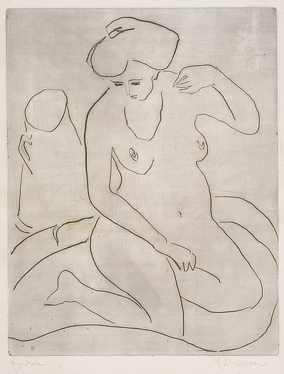 Akt in Tub mit Halskette von Ernst Ludwig Kirchner