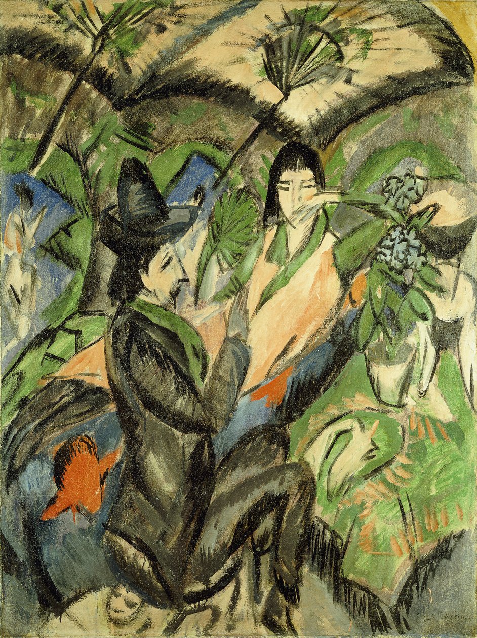 Paar unter japanischen Sonnenschirmen, 1902 von Ernst Ludwig Kirchner