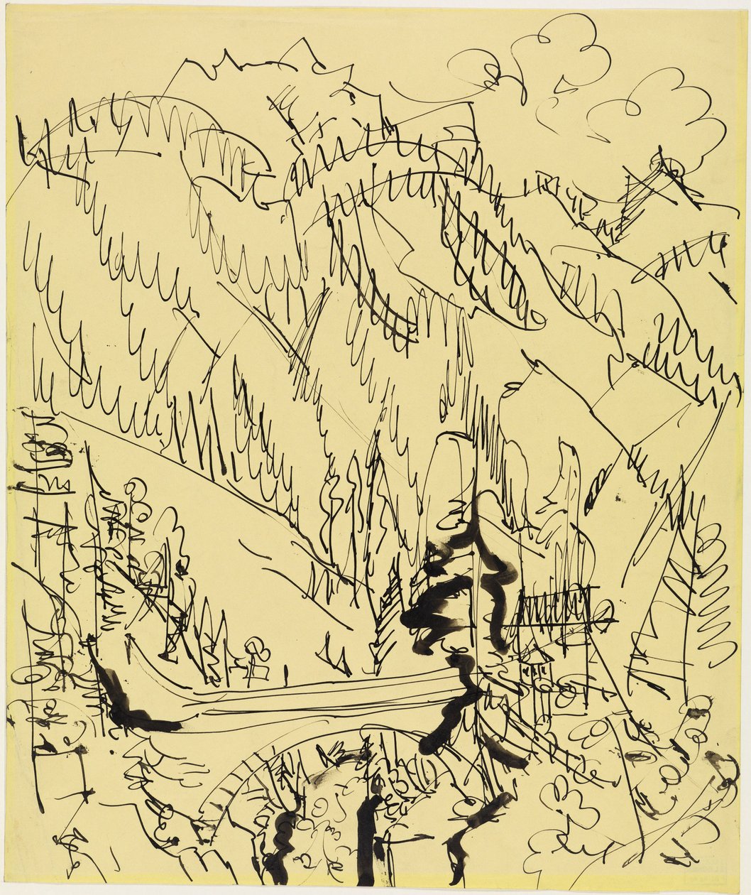 Gebirgslandschaft mit Brücke von Ernst Ludwig Kirchner