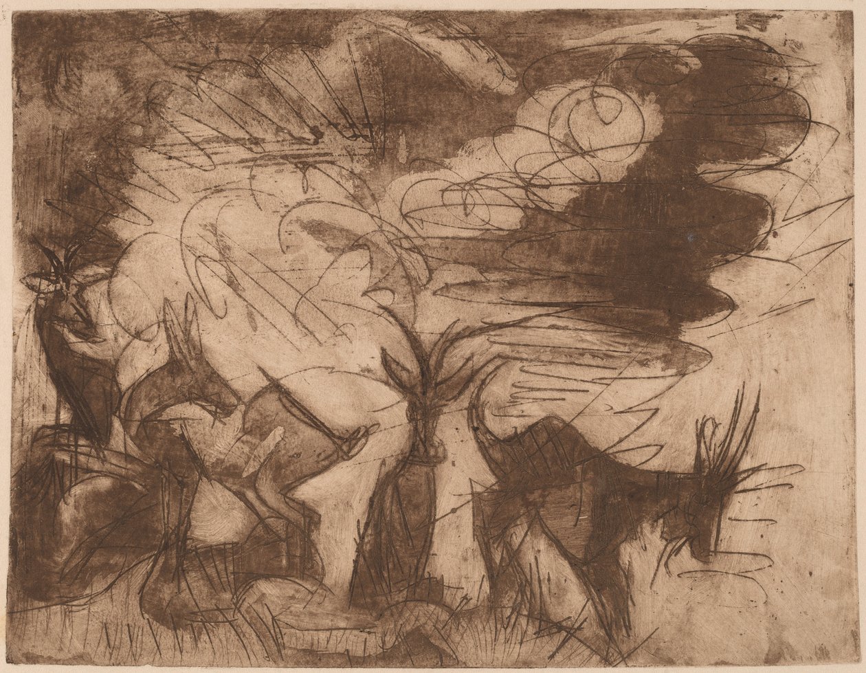 Ziegen und Wolken von Ernst Ludwig Kirchner