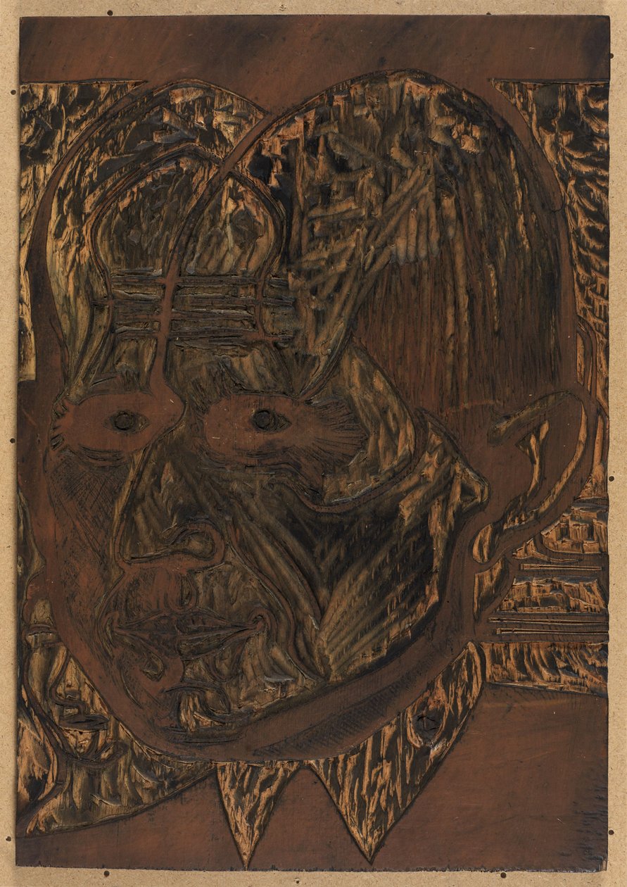 Kopf Dr. Bauer, Zeichnungsstock von Ernst Ludwig Kirchner