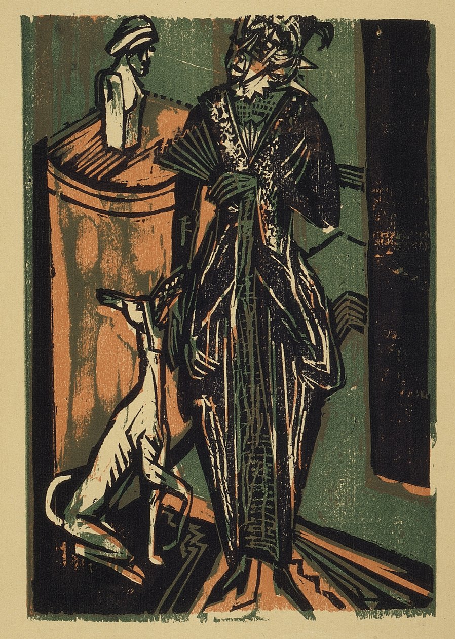 Dame mit Hund von Ernst Ludwig Kirchner