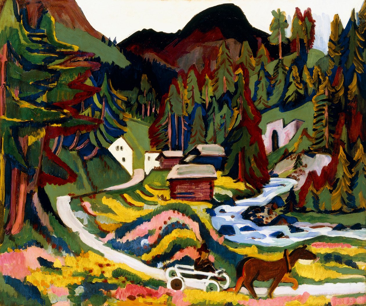 Landschaft im Frühling, Sertig, 1924-25 von Ernst Ludwig Kirchner