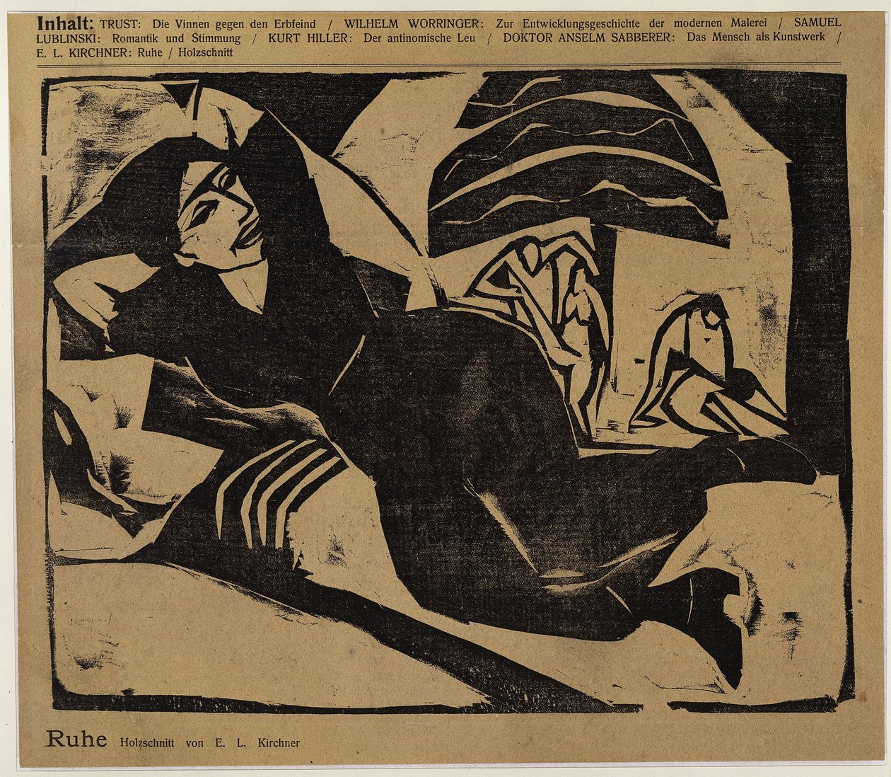 Liegende Frau (Ruhe) (aus: Der Sturm ...) von Ernst Ludwig Kirchner