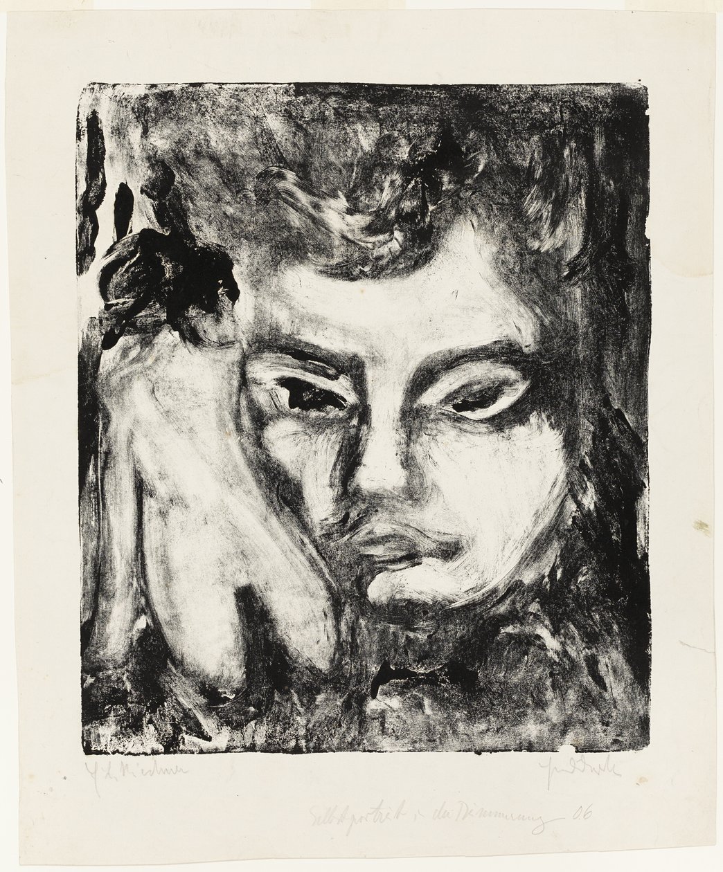 Männerkopf mit Akt von Ernst Ludwig Kirchner